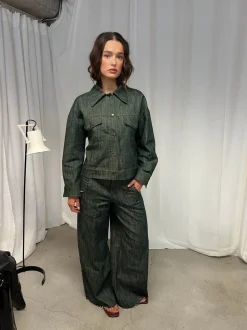 Olivina denimjakke - Blågrøn