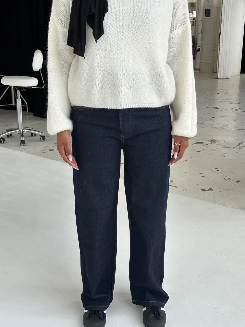 Oversized stjerne jeans - Hvide stjerner