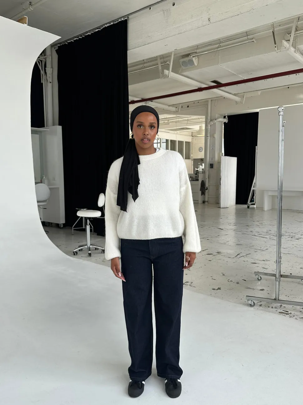 Oversized stjerne jeans - Hvide stjerner