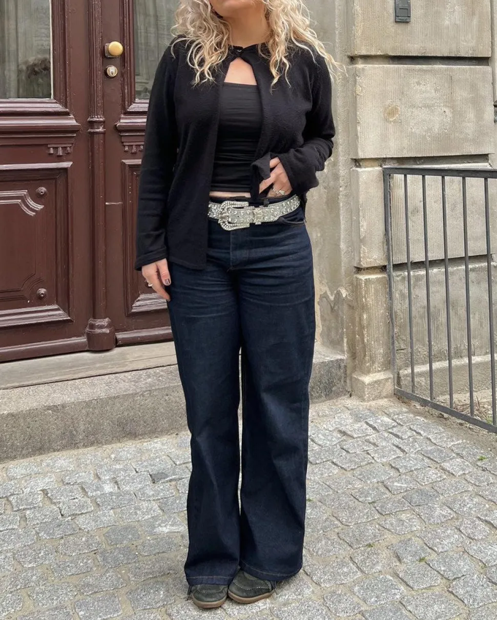 Oversized stjerne jeans - Hvide stjerner