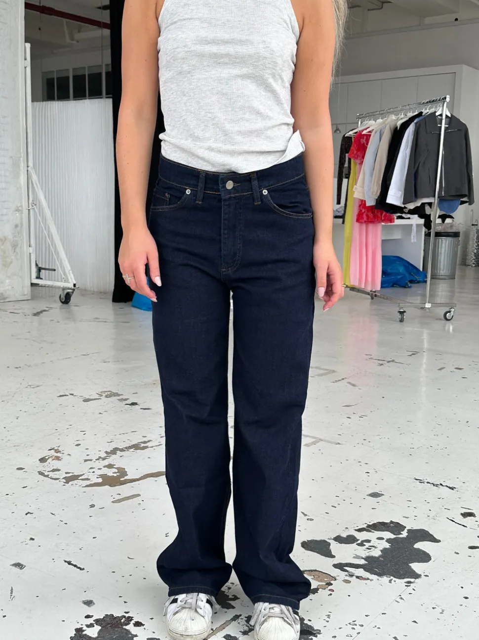 Oversized stjerne jeans - Hvide stjerner