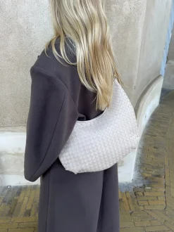 Palma flettet skuldertaske - Beige