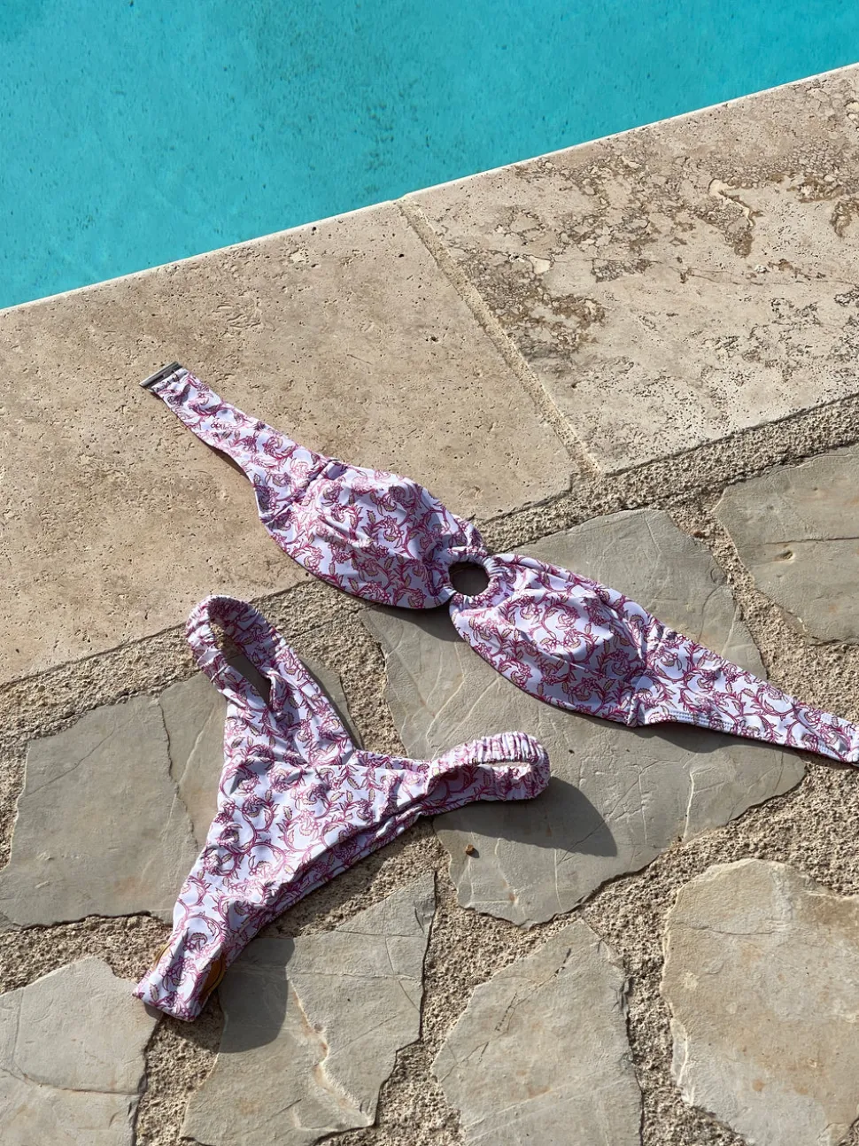 Paola bikini med mønster - Hvid/pink