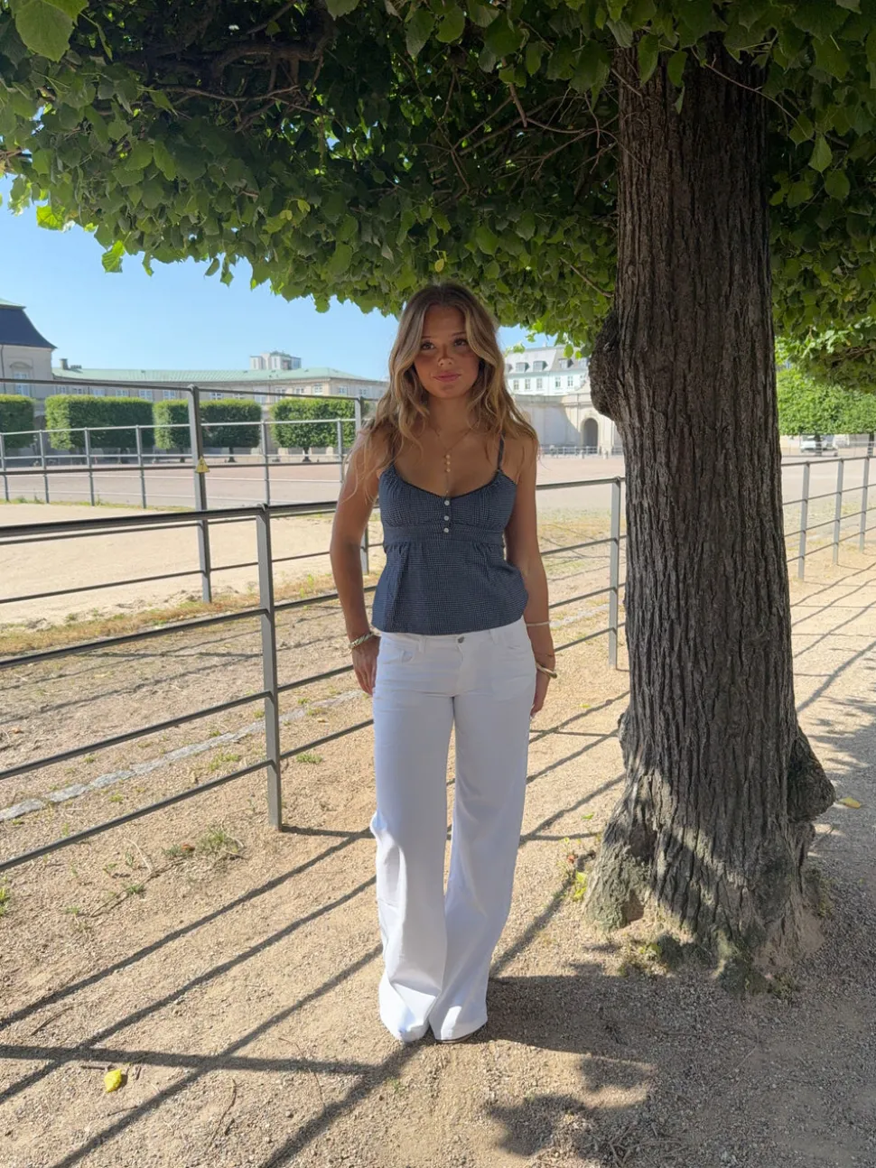 Paoline figursyet top med tern - Blå/navy