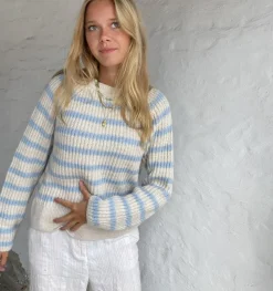 Peddey striktrøje - Blå/beige