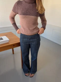 Petra bukser med fold - Blå