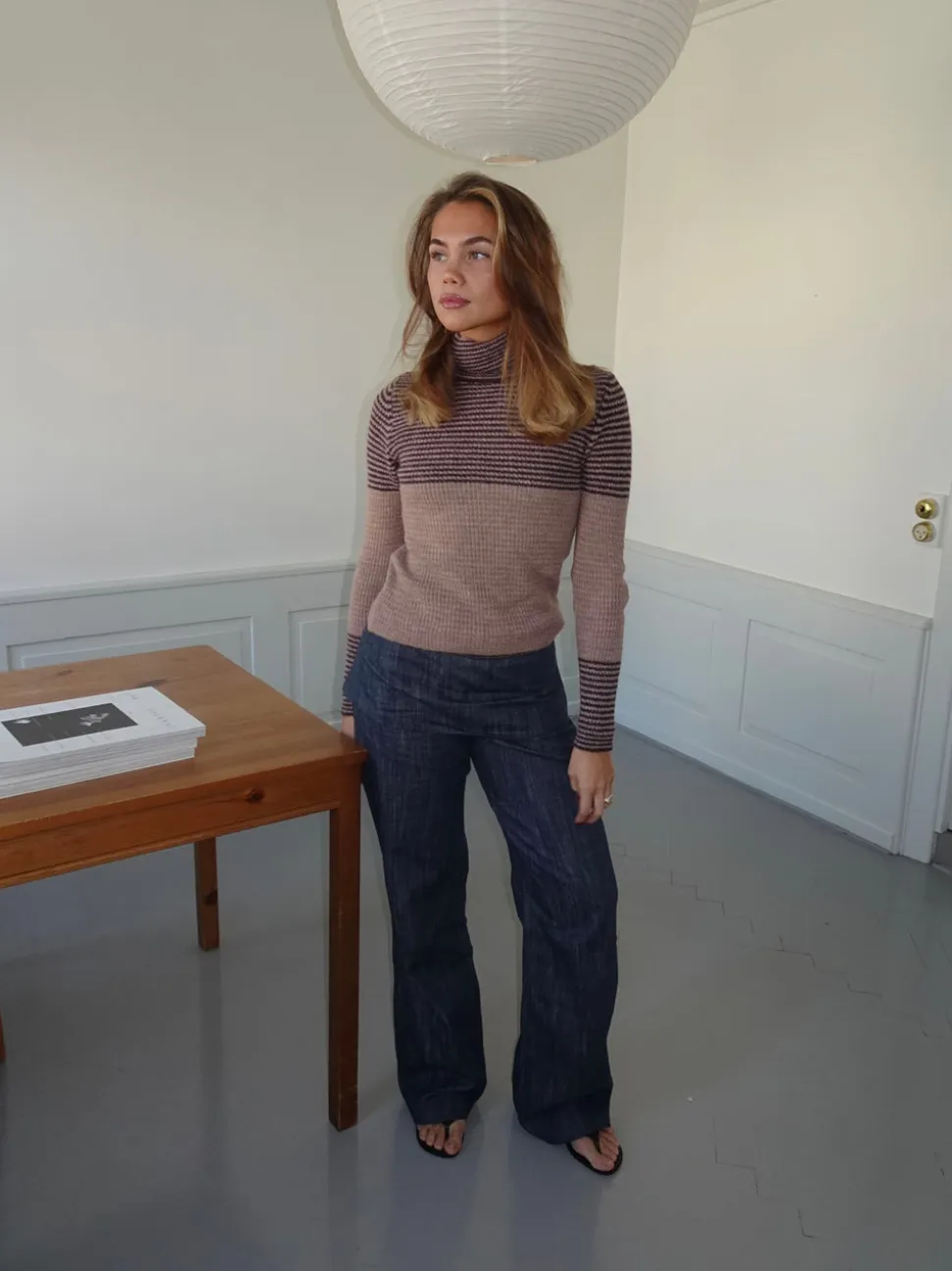 Petra bukser med fold - Blå