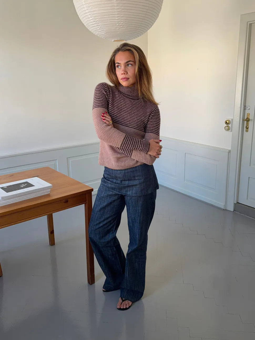 Petra bukser med fold - Blå