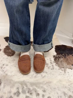 Pilou loafers i ruskind - brun