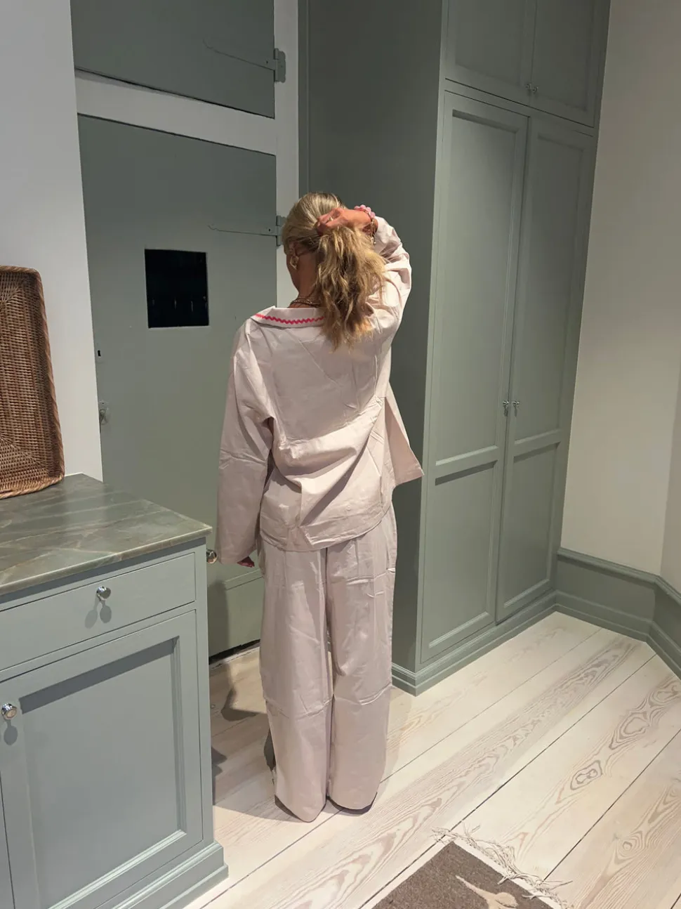 Pinja pyjamas sæt - Beige/rød