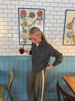 Pluto cardigan med lynlås - Grå