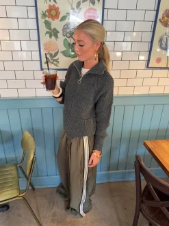 Pluto cardigan med lynlås - Grå