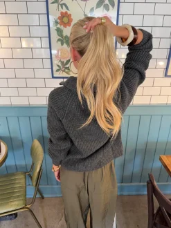 Pluto cardigan med lynlås - Grå