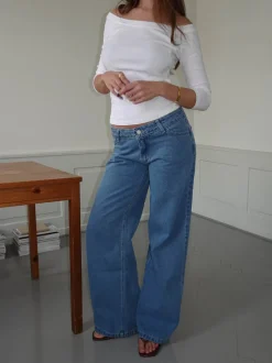Ranya lavtaljede jeans - Blå