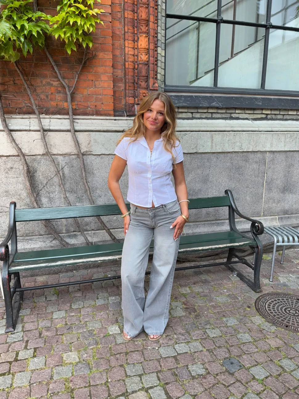 Ranya lavtaljede jeans - Lys grå