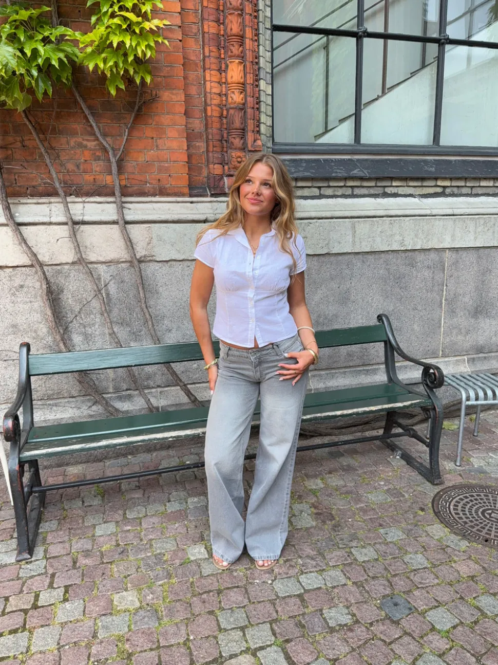 Ranya lavtaljede jeans - Lys grå