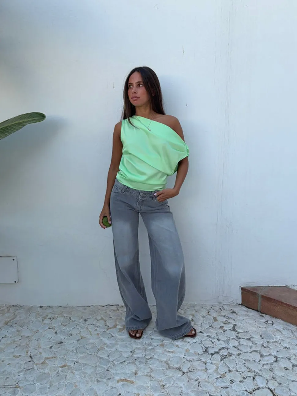 Ranya lavtaljede jeans - Lys grå