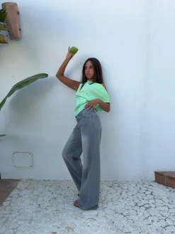 Ranya lavtaljede jeans - Lys grå