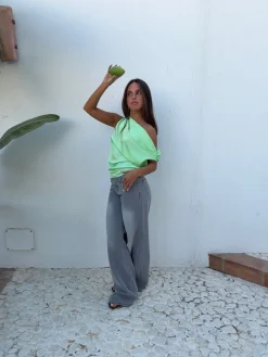 Ranya lavtaljede jeans - Lys grå