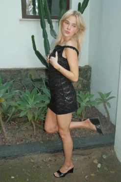 Rhina blondekjole - Sort