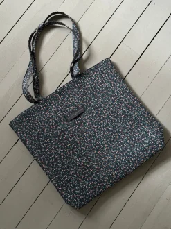 Rhodes net med blomster - navy/grøn