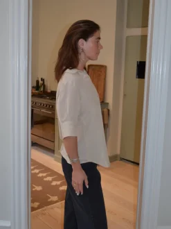 Ria bluse i hørblanding - Beige
