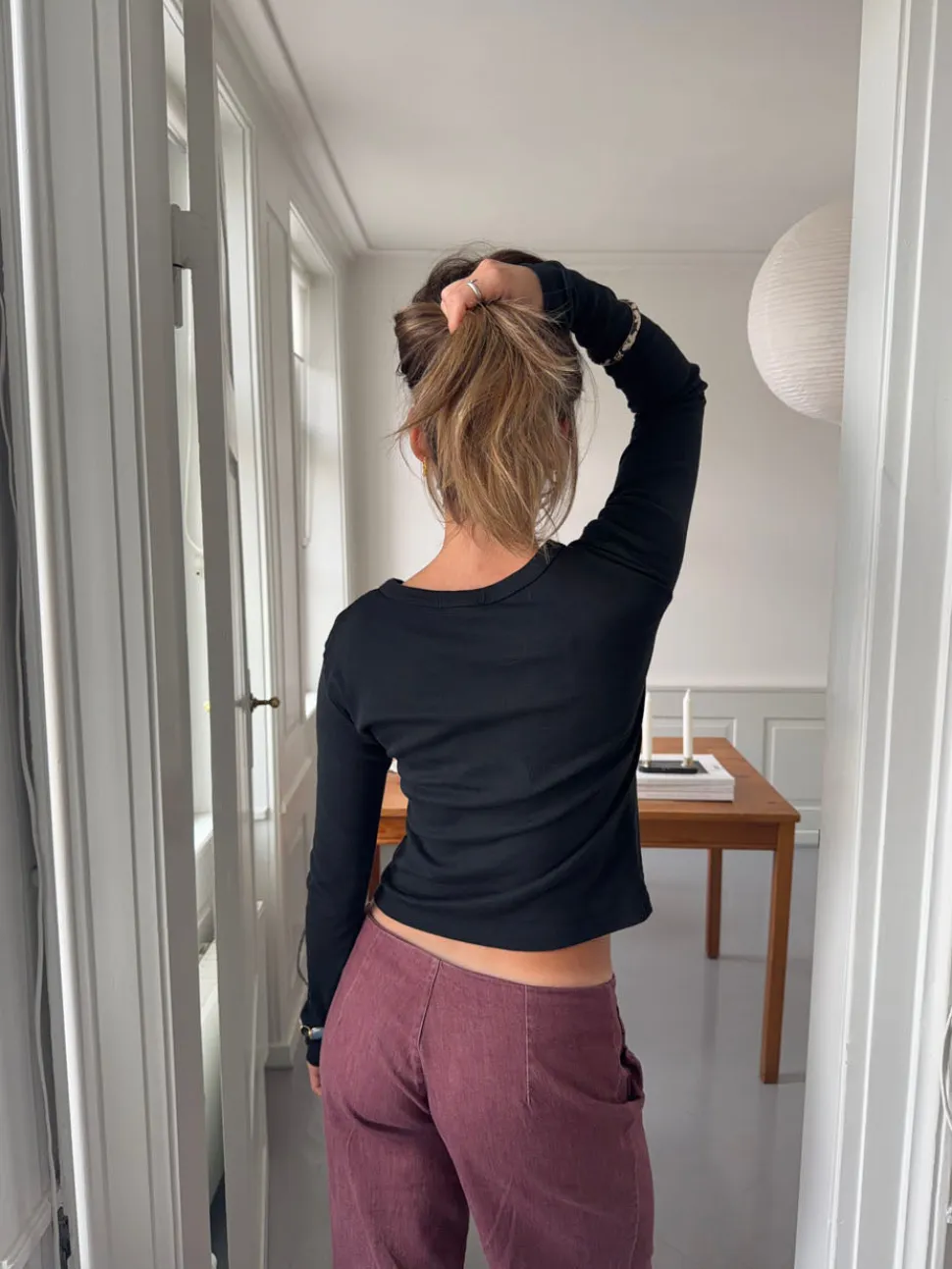 Roleo langærmet bluse - Sort