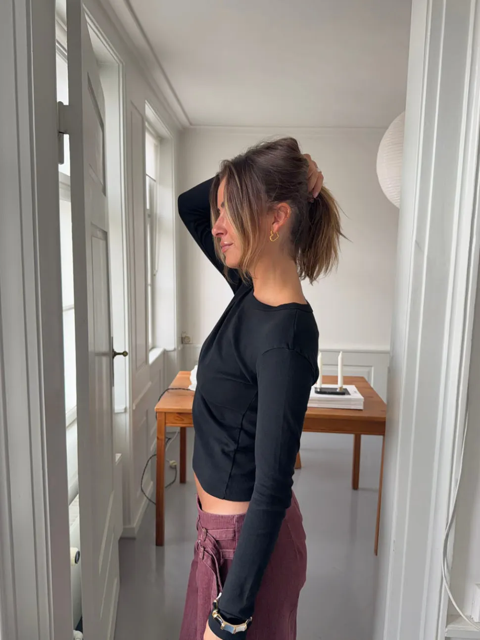 Roleo langærmet bluse - Sort