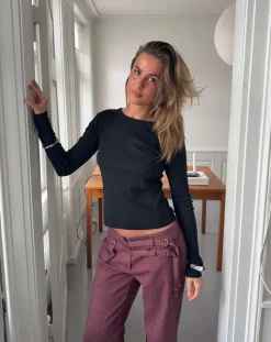 Roleo langærmet bluse - Sort