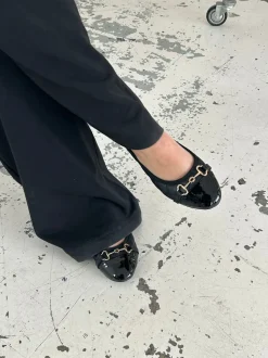 Ronda ballerina sko med mønster - Sort