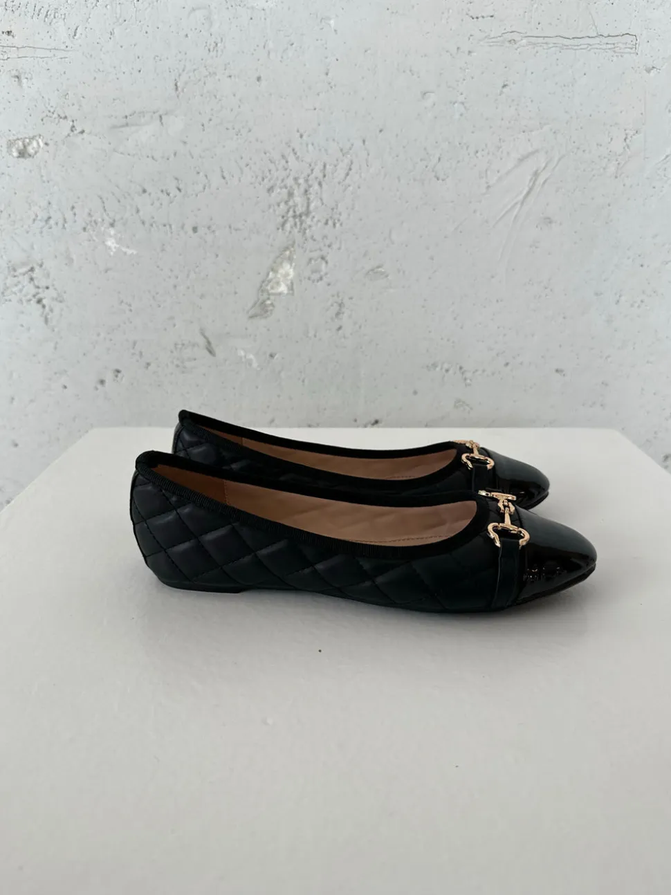 Ronda ballerina sko med mønster - Sort