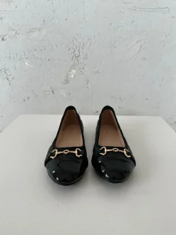 Ronda ballerina sko med mønster - Sort