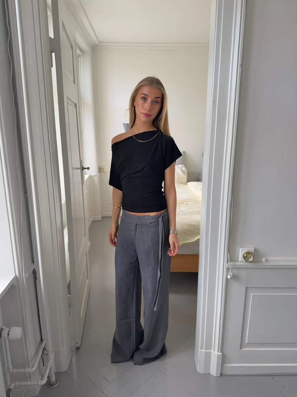 Ronya bukser med bælte - Grå