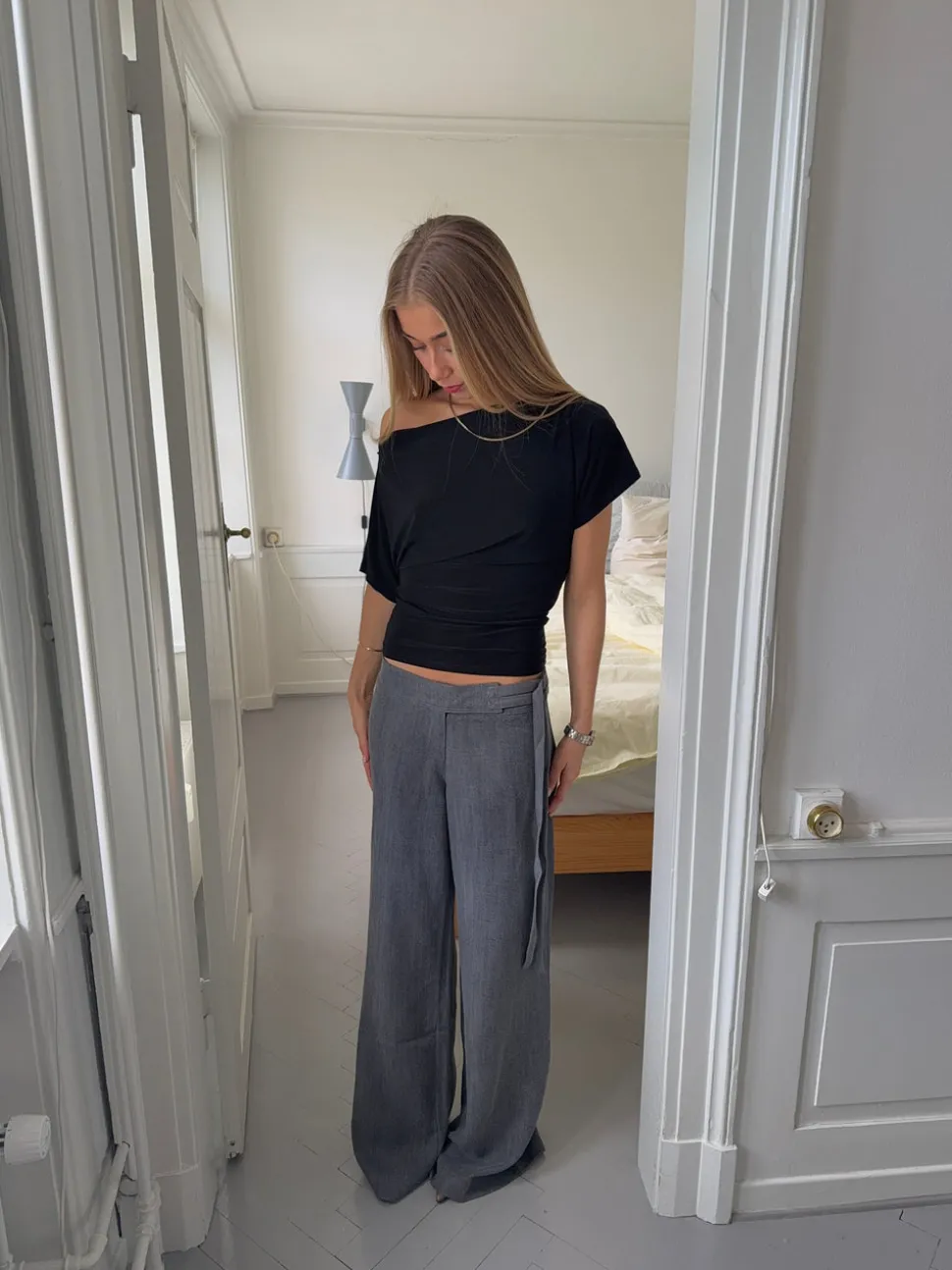 Ronya bukser med bælte - Grå