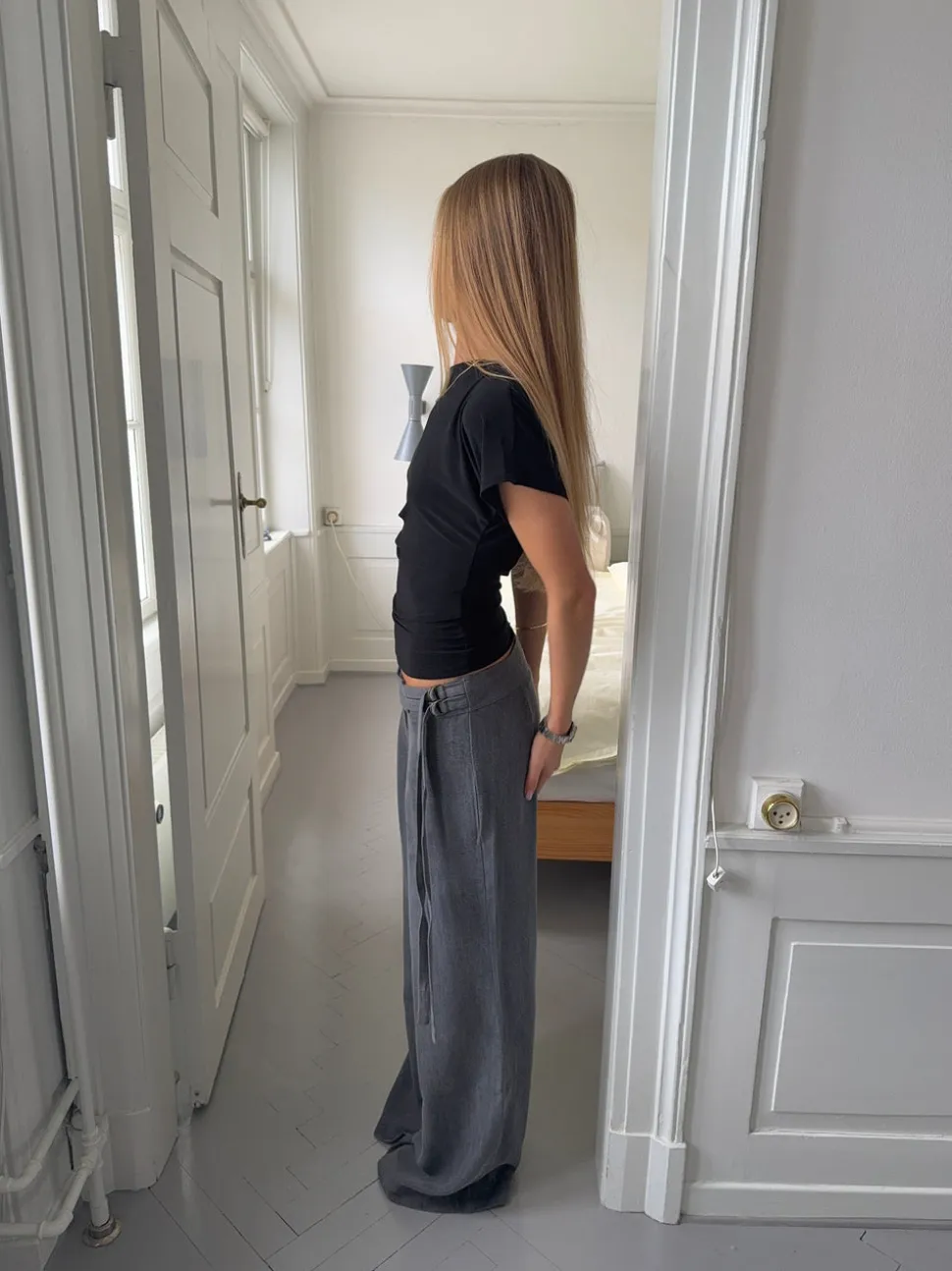 Ronya bukser med bælte - Grå