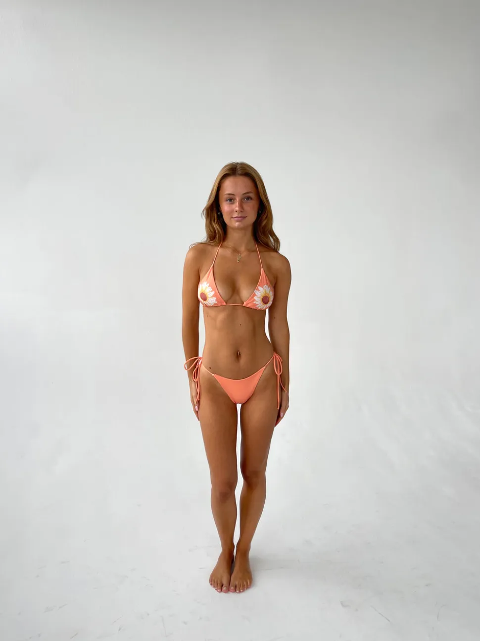 Sade bikini med blomster - Orange