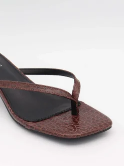 Safine mules med krokodilleprint - Brun
