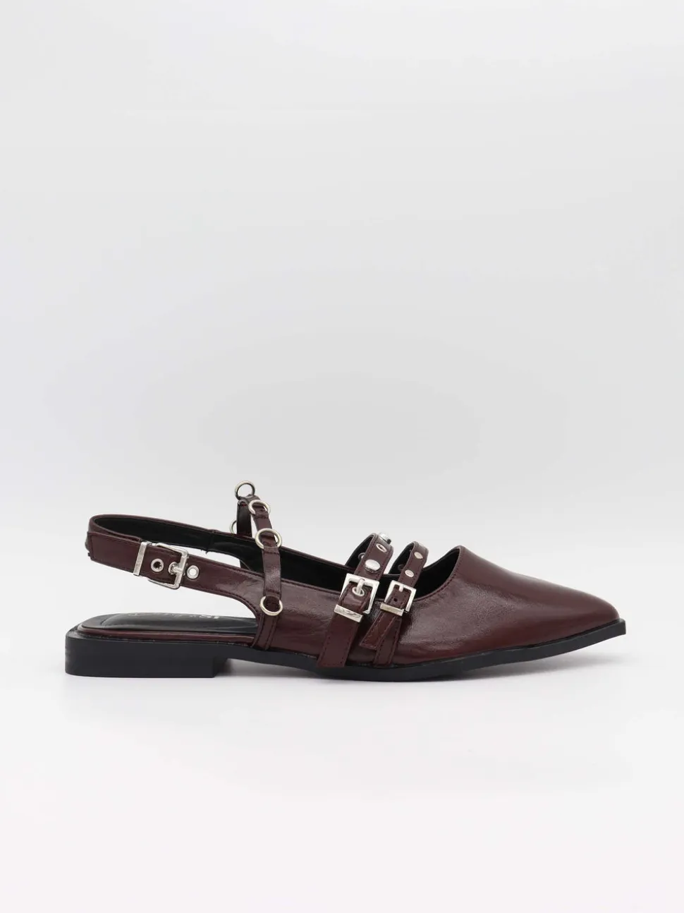 Saga slingback sandaler med spændedetaljer - Mørkerød
