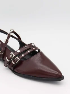 Saga slingback sandaler med spændedetaljer - Mørkerød