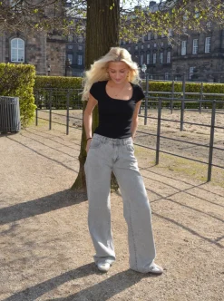 Samara jeans - Lys grå