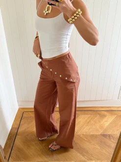 Scandivv bukser med detaljer - Rust