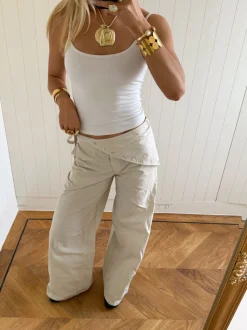 Scandivv bukser med detaljer - Beige