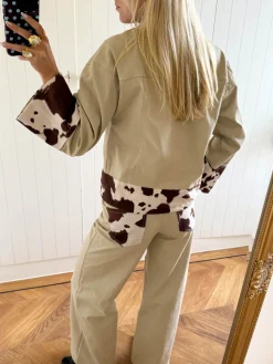 Scandivv jeans med koprint - Beige