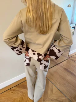 Scandivv jeans med koprint - Beige