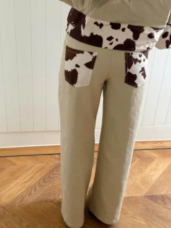 Scandivv jeans med koprint - Beige