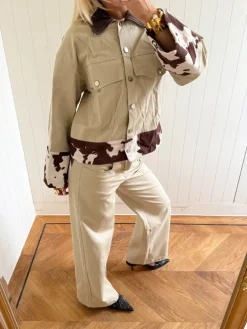 Scandivv jeans med koprint - Beige