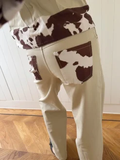 Scandivv jeans med koprint - Beige