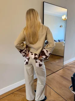 Scandivv jeans med koprint - Beige