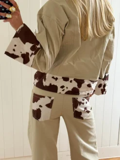 Scandivv jeans med koprint - Beige