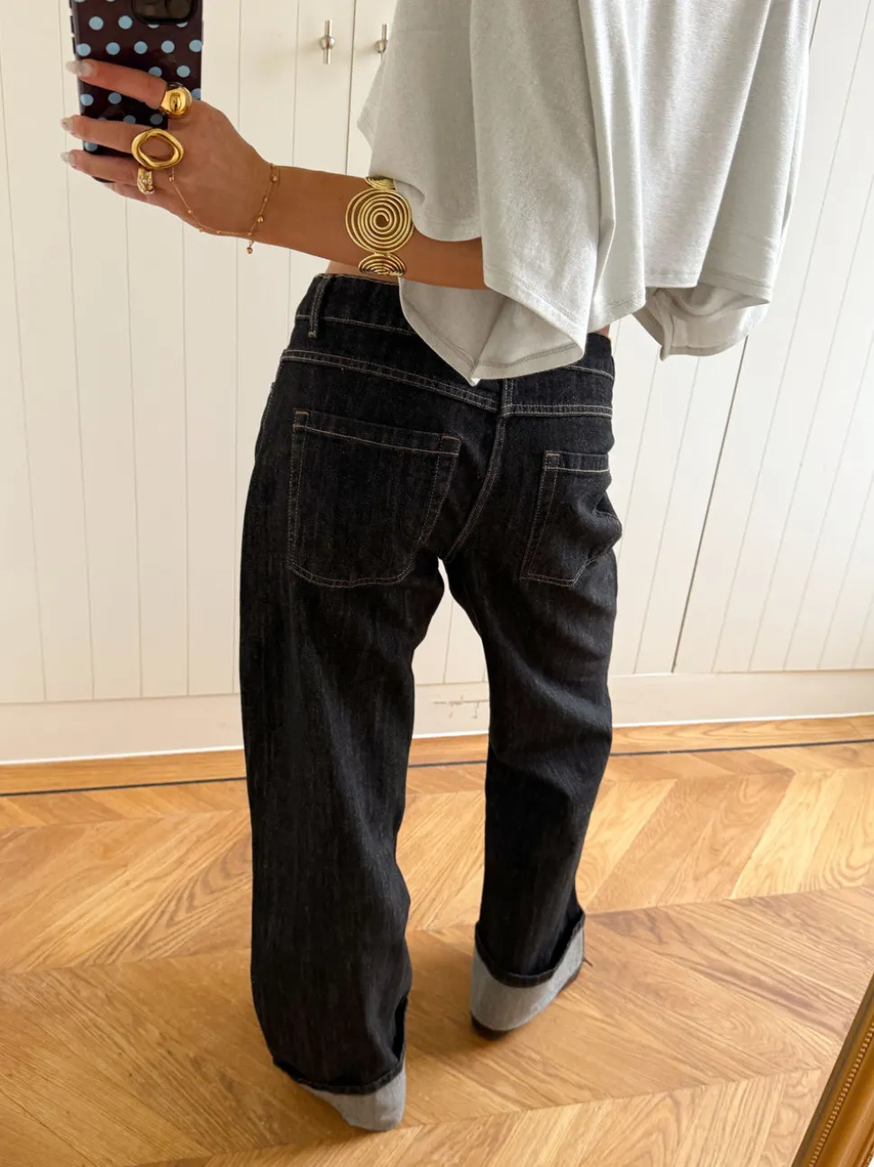 Scandivv jeans med opsmøg - Grå
